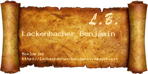 Lackenbacher Benjámin névjegykártya