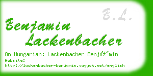 benjamin lackenbacher business card